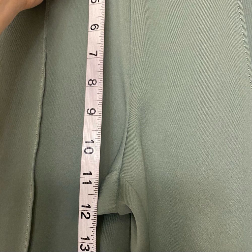 Fabletics Plush Interlock Wide Leg Pant stretch knit sage green casual trouser S - Picture 10 of 11
